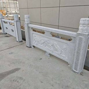 莆田芝麻白河道栏杆 石材栏杆