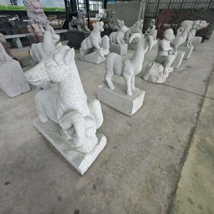 莆田芝麻白雕刻 十二生肖 异形雕刻