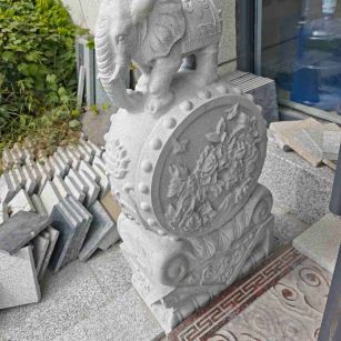 莆田芝麻白抱鼓石 庭院抱鼓石