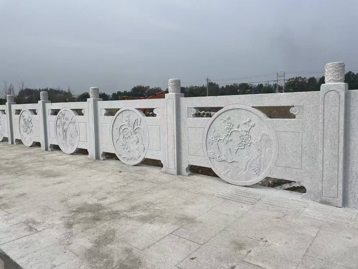 莆田芝麻白河道栏杆 石材栏杆